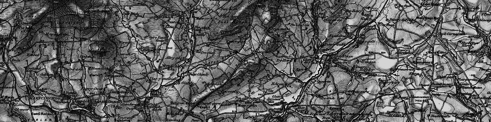 Old map of Afon Glandy in 1898