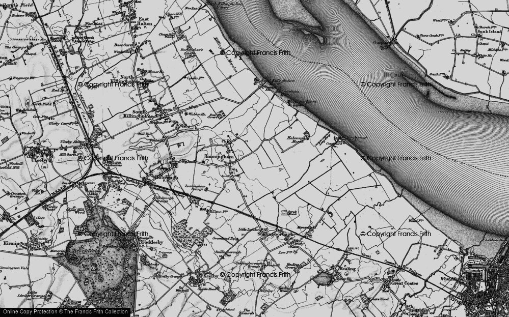 Old Map of Historic Map covering Immingham Dock in 1895