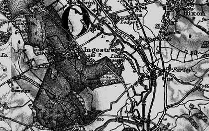 Old map of Ingestre in 1898