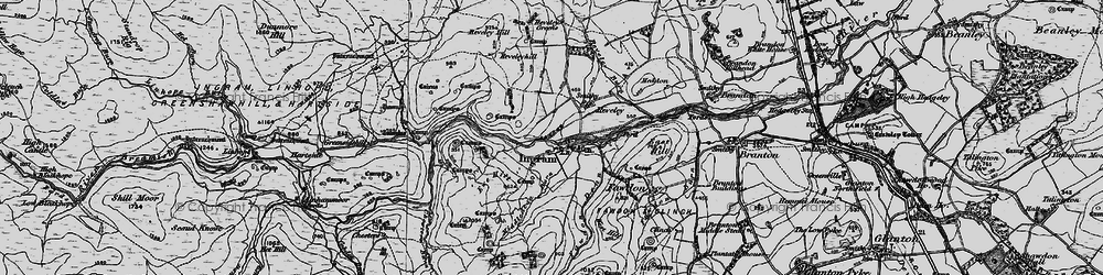 Old map of Brough Law in 1897