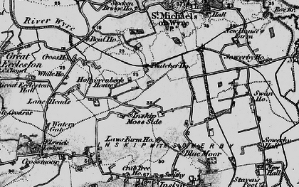 Old map of Inskip Moss Side in 1896