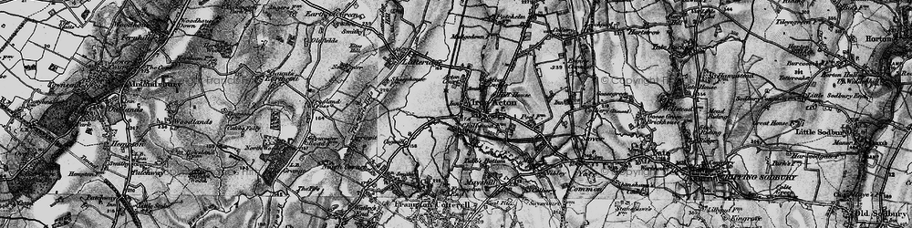 Old map of Iron Acton in 1898