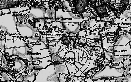 Old map of Alderfen Broad in 1898