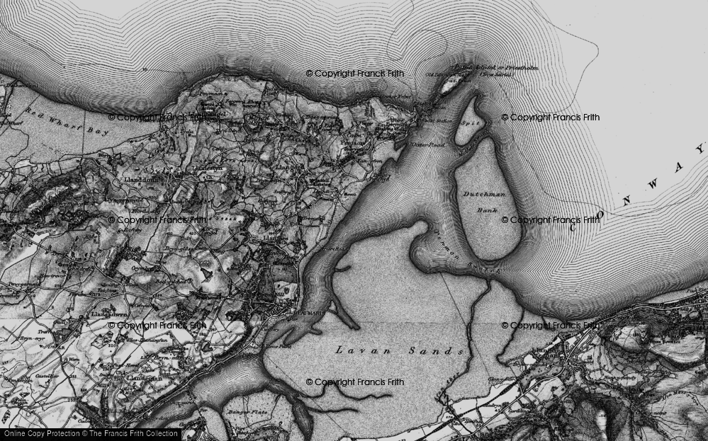 Old Map of isle of anglesey coastal path, 1899 in 1899