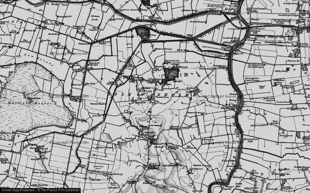 Old Map of Isle of Axholme, 1895 in 1895