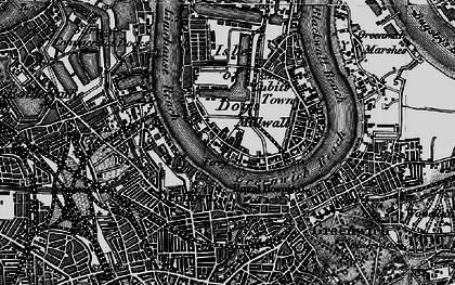Old map of Isle of Dogs in 1896