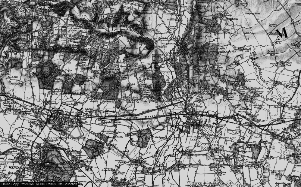 Old Map of Historic Map covering Moorwards in 1896