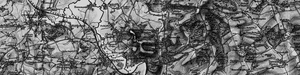 Old map of Iwerne Courtney in 1898