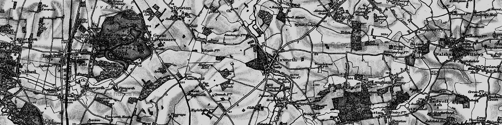 Old map of Ixworth in 1898