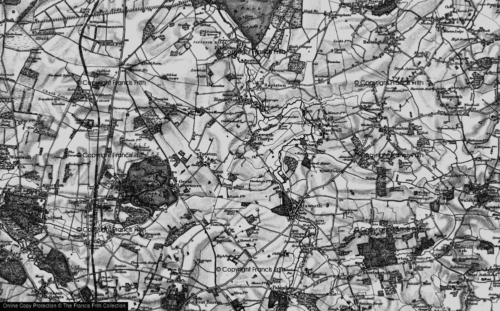 Old Map of Historic Map covering Black Bourn, The in 1898