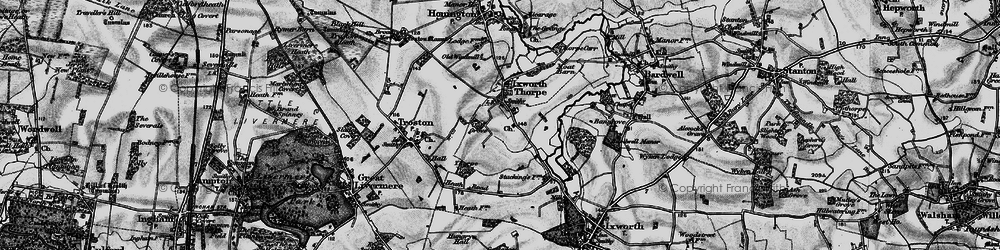 Old map of Ixworth Thorpe in 1898