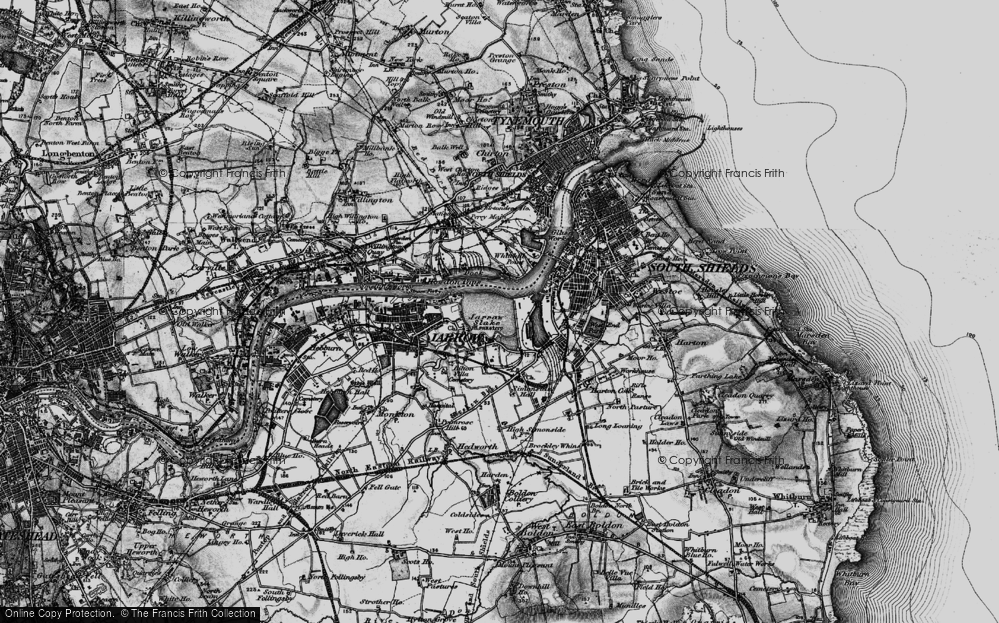 Old Map of Jarrow, 1898 in 1898