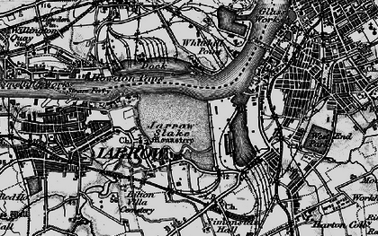 Old map of Jarrow in 1898