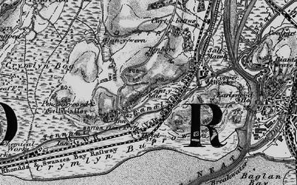 Old map of Crymlyn Burrows in 1898