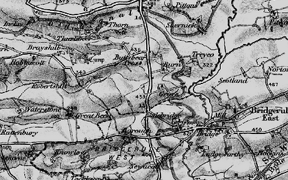 Old map of Jewell's Cross in 1896