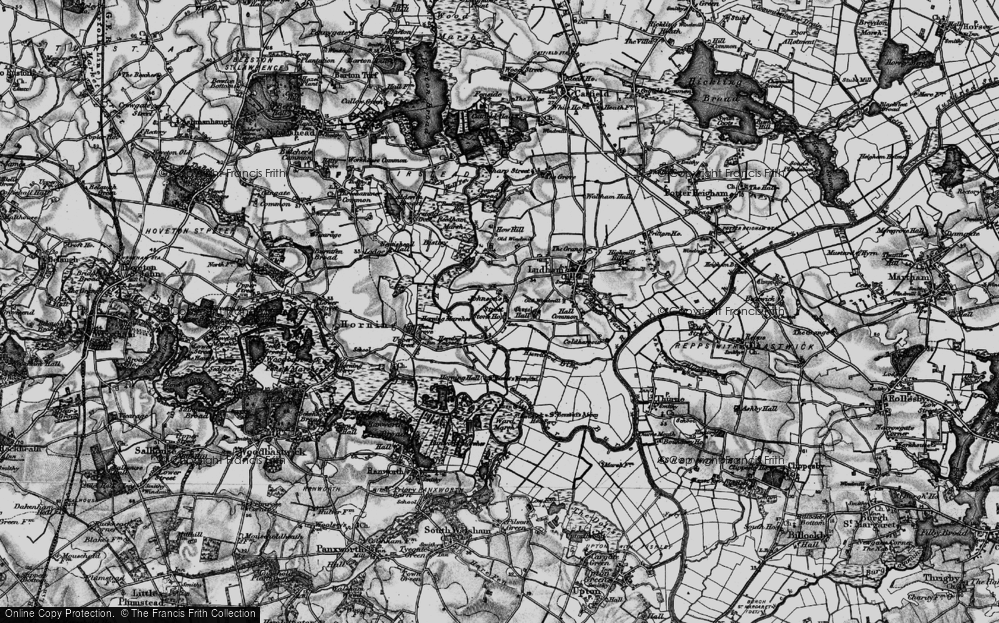 Old Map of Historic Map covering Horning Hall in 1898