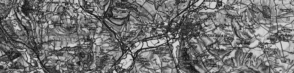 Old map of Jordon in 1896