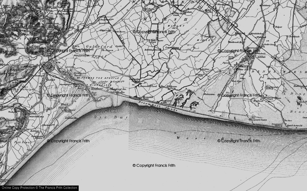 Old Map of Historic Map covering Broomhill Sands in 1895