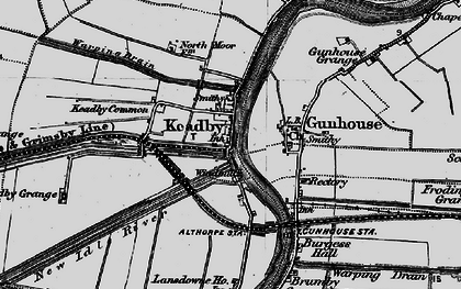 Old map of Keadby in 1895