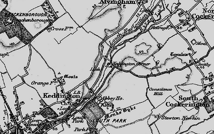 Old map of Keddington Corner in 1899
