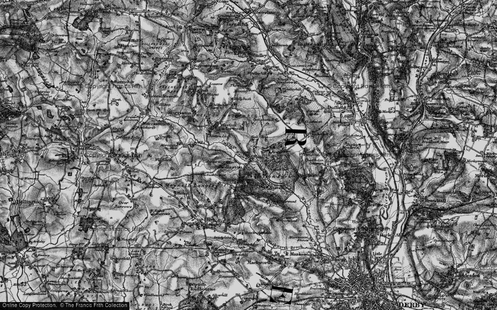 Old Map of Kedleston, 1895 in 1895