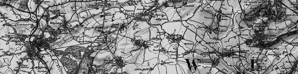 Old map of Keevil in 1898