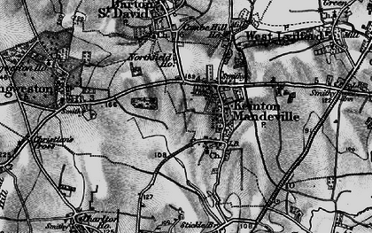 Old map of Keinton Mandeville in 1898