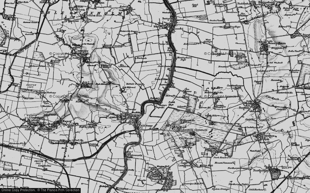 Old Map of Kelfield, 1895 in 1895