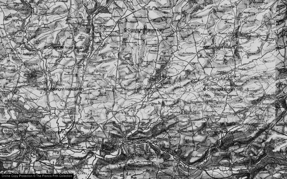 Old Map of Kellacott, 1895 in 1895