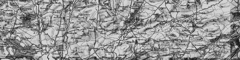 Old map of Kellacott in 1895