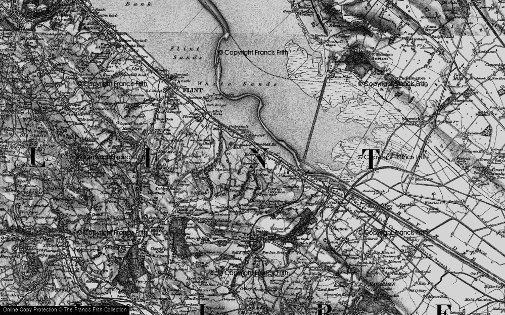 Old Map of Historic Map covering Bryn Saer in 1896