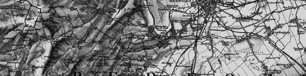 Old map of Kempston Church End in 1896