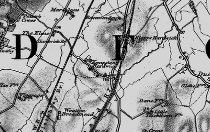 Old map of Kempston Hardwick in 1896