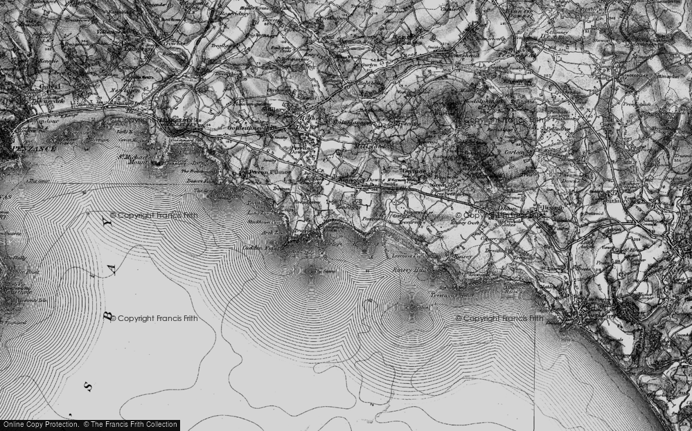 Old Map of Kenneggy, 1895 in 1895