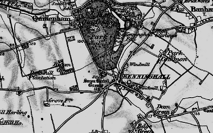 Old map of Kenninghall in 1898