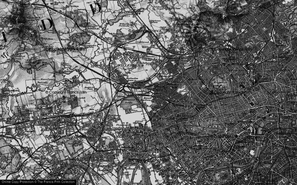 Old Map of Kensal Green, 1896 in 1896
