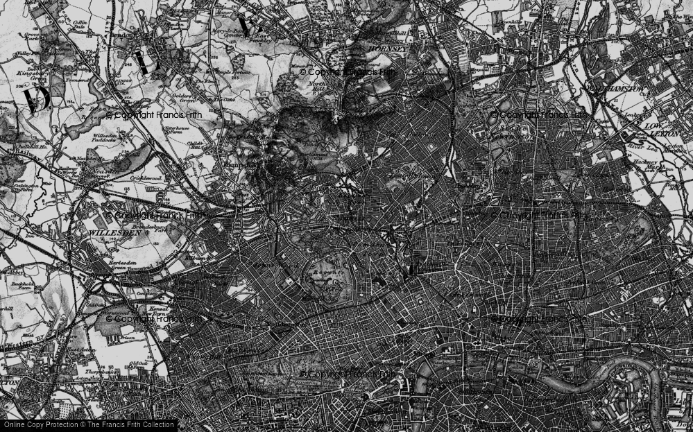 Old Map of Kentish Town, 1896 in 1896