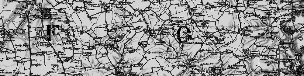 Old map of Bedingfield Green in 1898