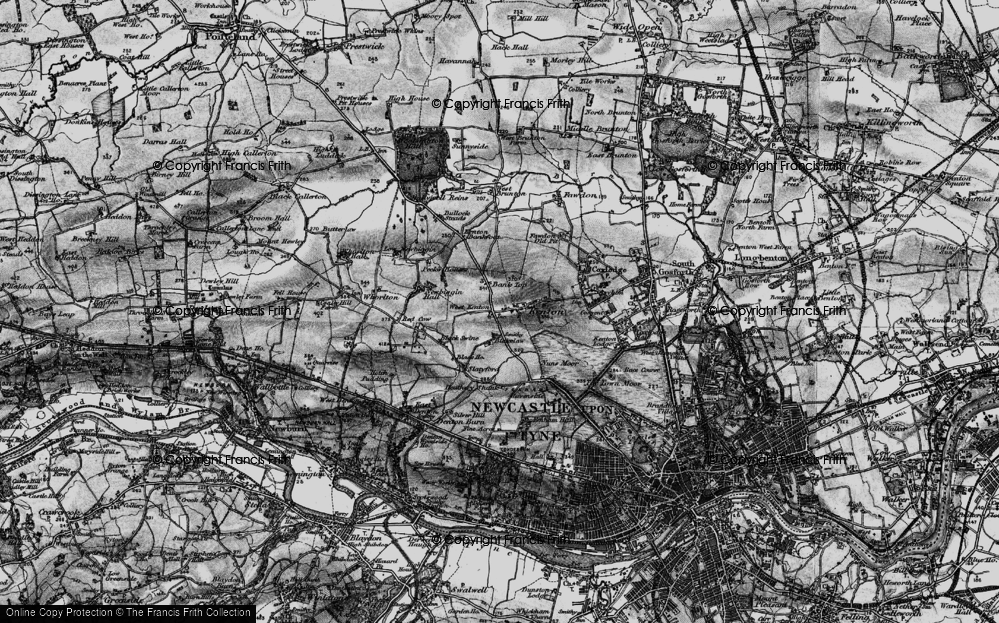 Old Map of Kenton Bar, 1897 in 1897