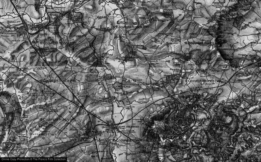 Old Map of Historic Map covering Monkston in 1896