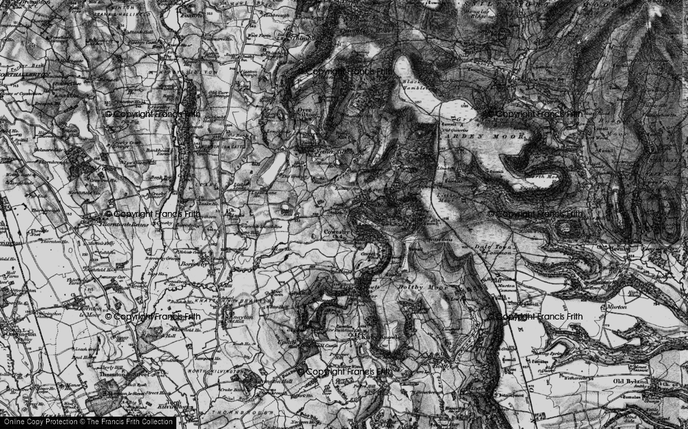 Old Map of Historic Map covering Whitestone Scar in 1898