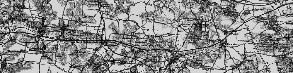 Old map of Kerdiston in 1898