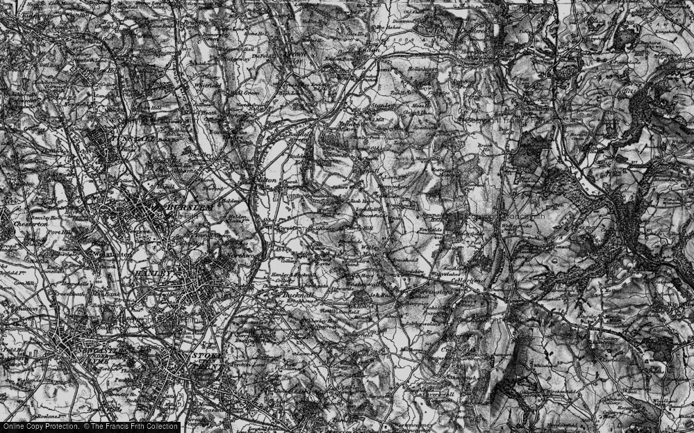 Old Map of Historic Map covering Wetley Moor in 1897