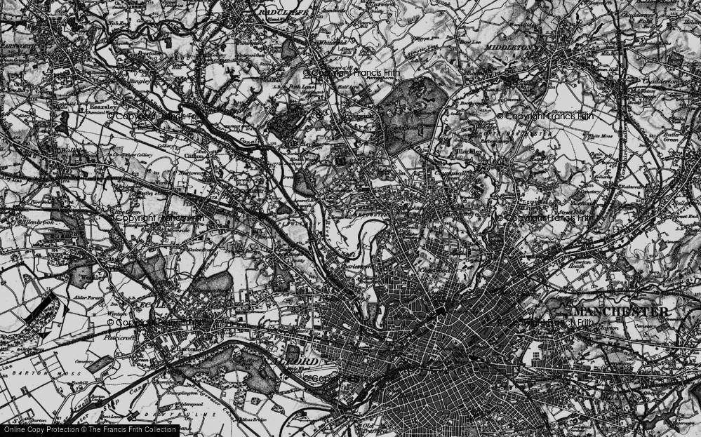 Old Map of Kersal, 1896 in 1896