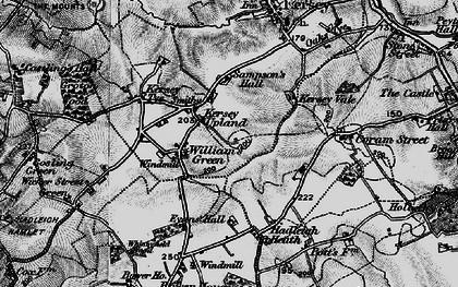 Old map of Kersey Upland in 1896