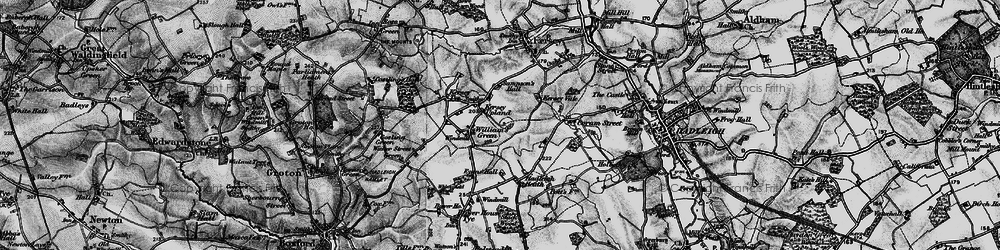 Old map of Kersey Upland in 1896