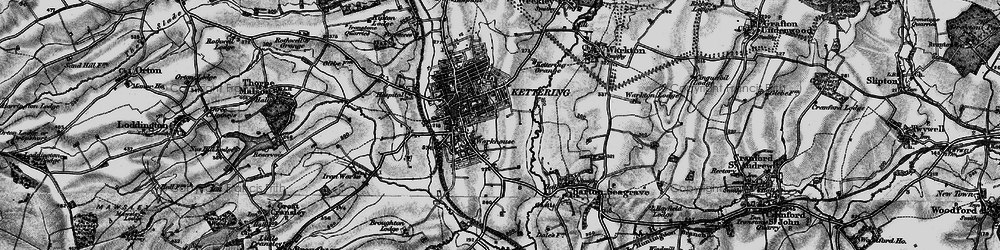 Old map of Kettering in 1898