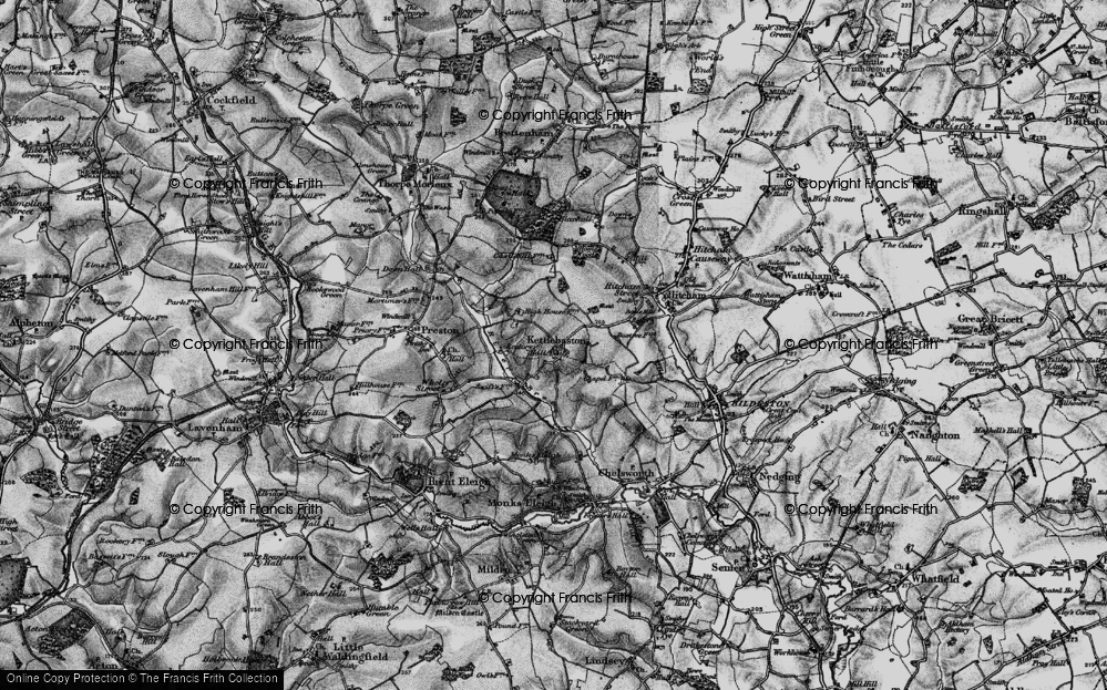 Old Map of Kettlebaston, 1896 in 1896