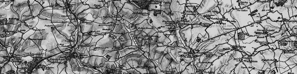Old map of Kettlebaston in 1896