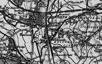 Old map of Kettlebrook in 1899
